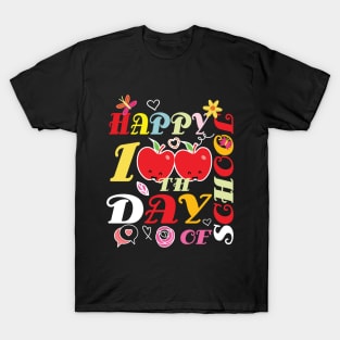 happy 100 Days Of school groovy 100th day school Teacher Kid T-Shirt